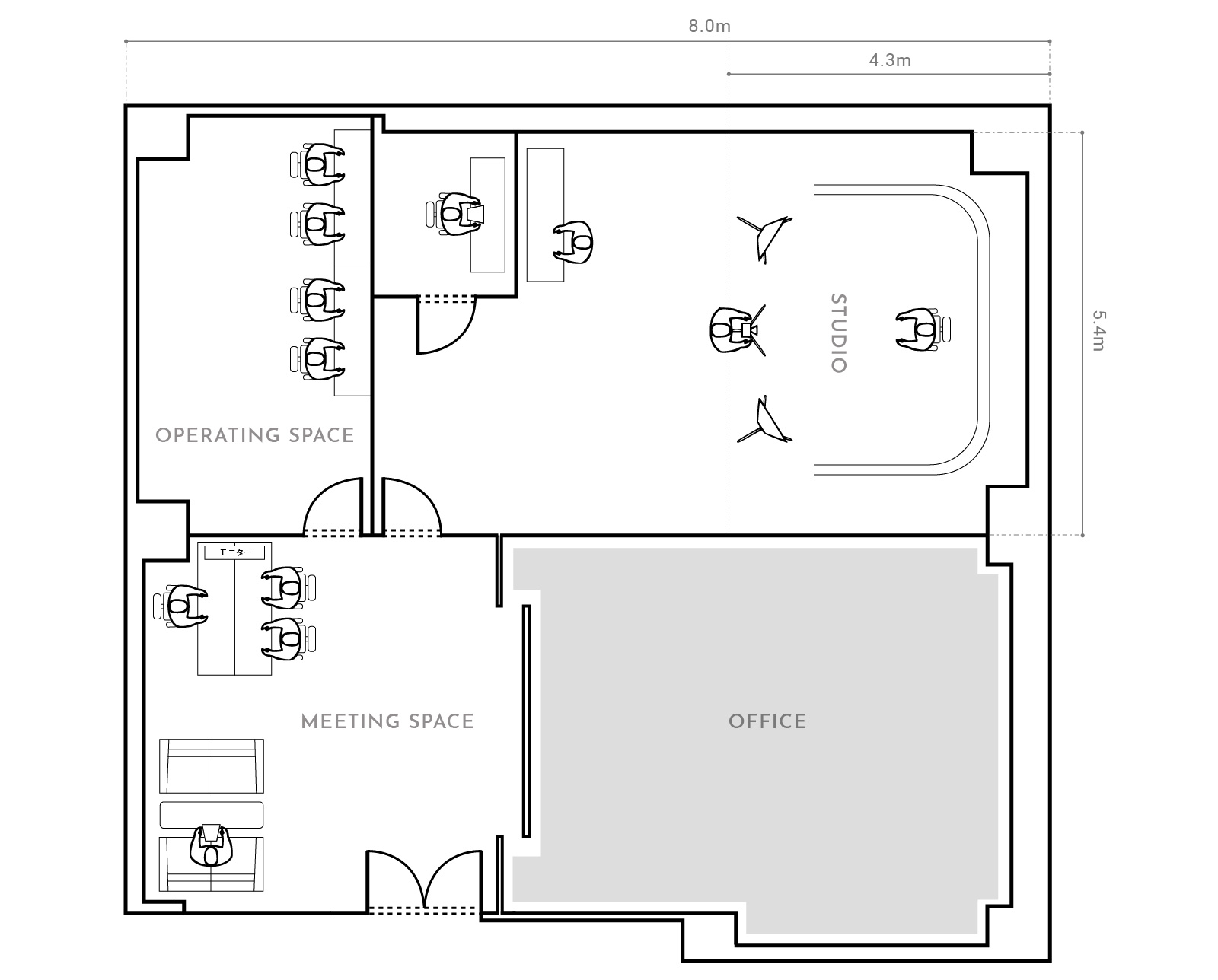 大阪淀屋橋スタジオの見取り図